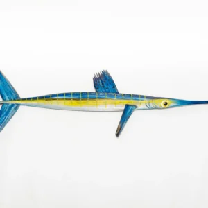 Escultura gigante de pez Marlin de 2 metros en madera reciclada El Gran Jefe